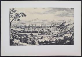 1973 Régi budai és pesti látképek. 17 fekete-fehér és 7 színes metszet és vízfestmény reprodukció na...