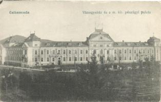 Csíkszereda Vármegyeháza, Pénzügyi palota, Szabó Lajosné kiadása / county hall, Financial palace (vágott / cut)