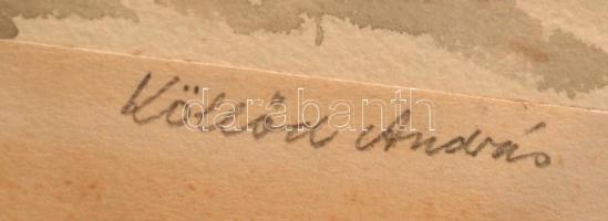 Köllőd András (1905-1990): Balatonlelle. Akvarell, papír, jelzett, üvegezett keretben, 27×37 cm