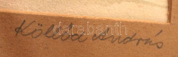 Köllőd András (1905-1990): Népliget. Akvarell, papír, jelzett, üvegezett keretben, 25×35 cm