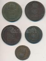 1816O 1/4kr Cu + 1816B 1/2kr Cu + 1816A+B+E 1kr Cu (3xklf) T:2-,3