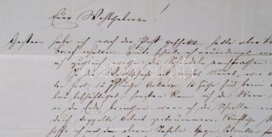 Petőfi István (1825-1880) költő, Petőfi Sándor testvérének saját kézzel írt levele Geisz(t) Gáspár f...