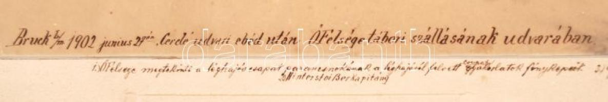 1902 Őfelsége Ferenc József és kísérete Királyhidán a katonai tábor meglátogatásán. A fotón Ferenc J...