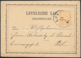 1874 Díjjegyes levelezőlap / PS-card LÉVA