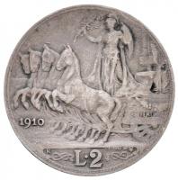 Olaszország 1910R 2L Ag "III. Viktor Emánuel" Róma (9.98g) T:2-,3
Italy 1910R 2 Lire Ag &...