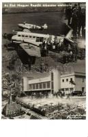 Kolozsvár, az első magyar repülő érkezése emlékére, a vitéz Szentkirályi Dezső nevű Malért repülőgép / arrival of the first Hungarian aeroplane, photo