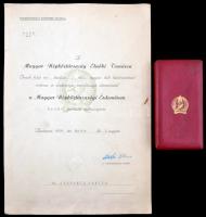 1950. "A Magyar Népköztársasági Érdemérem bronz fokozata" zománcozott bronz kitüntetés mel...