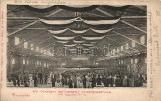 1903 Temesvár, XV. Országos Dalünnepély versenycsarnoka, belső; Kiadó Kossák József / Hall of music festival, interior (Rb)