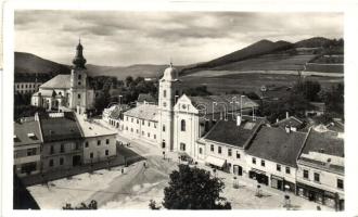 Rozsnyó, Rákóczi tér, Tátra Bank, Schnitzer üzlete, Sajóvidék könyvnyomda / square, shops