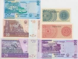 Vegyes: Indonézia 1964. 10S + 25S + Malawi 1997. 10K + 2007. 20K + 2012. 50K + 2014. 20K T:I,I-
Mix...