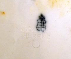 Herendi Apponyi mintás mély tányér, kézzel festett, jelzett, kopott, d:23 cm