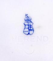 Herendi Apponyi mintás süteményes tányér, kézzel festett, jelzett, kopott, d:20,5 cm