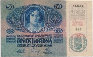 1914. 50K (3x) sorszámkövetők T:I-,II
Hungary 1914. 50 Korona (3x) sequenteial serials C:AU,XF
Ada...