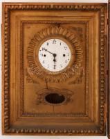 XIX. sz eleje: Biedermeier naptáras keretóra, negyed ütős, felhúzó nélkül, eredeti szerkezettel javí...