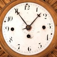 XIX. sz eleje: Biedermeier naptáras keretóra, negyed ütős, felhúzó nélkül, eredeti szerkezettel javí...