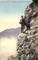 Gesäuse, Einstieg zum Westgrat des grossen Buchstein / mountain climber