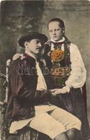 2 db RÉGI motívumlap, csángó és magyar népviselet, vegyes minőség / 2 old motive postcards, Hungaria...