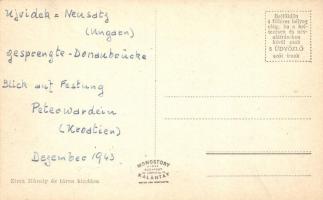 Újvidék, Novi Sad; Pétervárad, Felrobbantott közúti híd / destroyed bridge