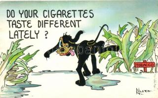 Do your cigarettes taste different lately?; humouros greeting card from Cleveland, Ohio; s: Coletta (r)