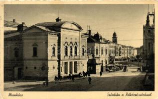 Munkács, Mukacseve; Színház, Rákóczi utca / theatre, street (EK)