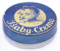 "Baby-Creme" feliratú fém dobozka, d: 5,5 cm