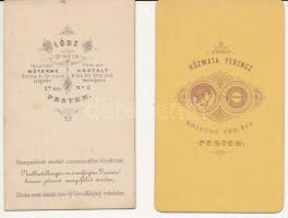 cca 1860-1870 2 db keményhátú portréfotó Kozmata Ferenc és Klösz György műterméből, 10x6 cm