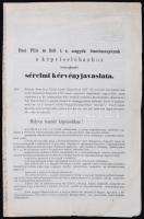 1867 Pest Pilis és Solt t.e. megyék bizottmányának a képviselőházához benyujtandó sérelmi kérvényjavaslata. pp.:7, 34x22cm