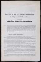 1867 Pest Pilis és Solt t.e. megyék bizottmányának a képviselőházához benyujtandó sérelmi kérvényjavaslata. pp.:7, 34x22cm