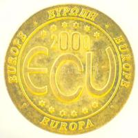 Németország 2000. "ECU" Au emlékérem sorszámozott tanúsítvánnyal (0.5g/0.585) T:PP  Germany 2000. "ECU" Au medallion with certificate (0.5g/0.585) C:PP