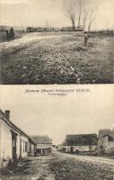 Avaux, Kriegsjahr 1914/16. Dorfeingange / village entrance, military railway, locomotive (EK)