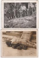 cca 1944-1945 A Maros utcai nyilas vérengzés áldozatai, 4 db fotó, 9x12 cm