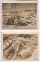 cca 1944-1945 A Maros utcai nyilas vérengzés áldozatai, 4 db fotó, 9x12 cm