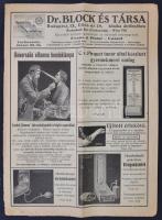 cca 1927 Dr. Block és Társa Bp., IX. Üllői-út 29, Egyesített kötszer-, gummiárú- és sebészeti műszergyárak reklám nyomtatványa, 24 p., 31x23cm