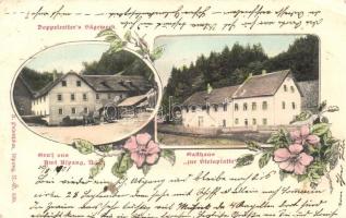 Amt-Aspang, Doppelreiter&#039;s Sagewerk, Gasthaus zur Steinplatte / sawmill, guest house, floral (EK)