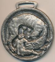 Olaszország ND "Romulus és Remus / Siena" ezüstözött fém érem füllel (56mm) T:2
Italy ND ...