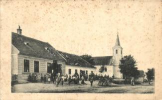 Csallóköztárnok, Trnávka; fogyasztói szövetkezet, utca, templom, Verlag Brunner Adolf / cooperative shop, street,  church (fl)