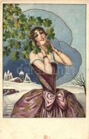 Italian art postcard, lady, Degami 1078. s: Bonora