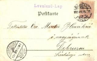 Dwarves, spring greeting card, Art Nouveau litho s: Edm. Preiss (EK)