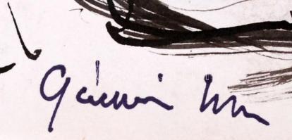 Gácsi jelzéssel: Színpadi jelenet. Tus, papír, 41×29 cm