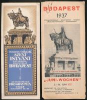 1927-37 Budapest Szent István ünnepségek programjai, 2db, pp., 24, 23x9cm, 23x31cm