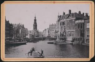 cca 1900 Binnen Amstel(Amszterdam)keményhátú fotó R.-J.D., sarkok hibásak, 11x17cm