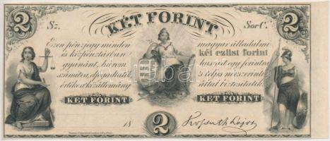 1852. 2Ft &quot;Kossuth bankó&quot; &quot;C&quot; kitöltetlen, jobb ívszéllel T:I,I-  Hungary 1852. 2 Forint &quot;C&quot; without date and serial number, with right margin C:UNC,AU Adamo G123.