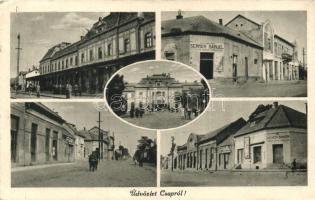 Csap, Csop; vasútállomás, Sermer Sámuel és Kazinczy Sándor üzlete, Márton Jenő felvételei / railway station, shops (EK)