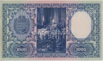 1927. 1000P "F000 000000" sorozat és sorszámmal, "MINTA" perforációval T:restaur...