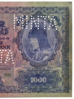 1927. 1000P "F000 000000" sorozat és sorszámmal, "MINTA" perforációval T:restaur...