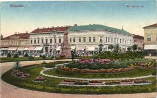 Szabadka, Subotica; Szt. István tér, Sugár Béla üzlete és Tumbász Ferenc üzlete / square, shops