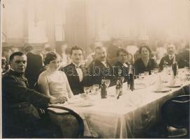 cca 1920-1930 Társasági fotók Kopffstein, Pobuda, Sass és Ritter műterméből, 4 db pecséttel jelzett ...