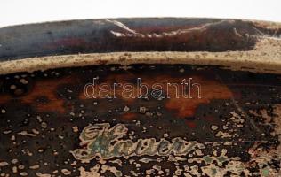 Hacker alpakka tál, jelzett, kopott, d:28,5 cm