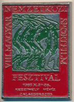 1985. "VIII. Magyar Nemzetközi Sportfilm Fesztivál - Keszthely, Hévíz, Zalaegerszeg" egyoldalas fém plakett (70x96,5mm) T:2