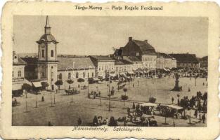 Marosvásárhely, Széchenyi tér, piac / square, market; 'Marosvásárhely visszatért 1940' So. Stpl (fa)